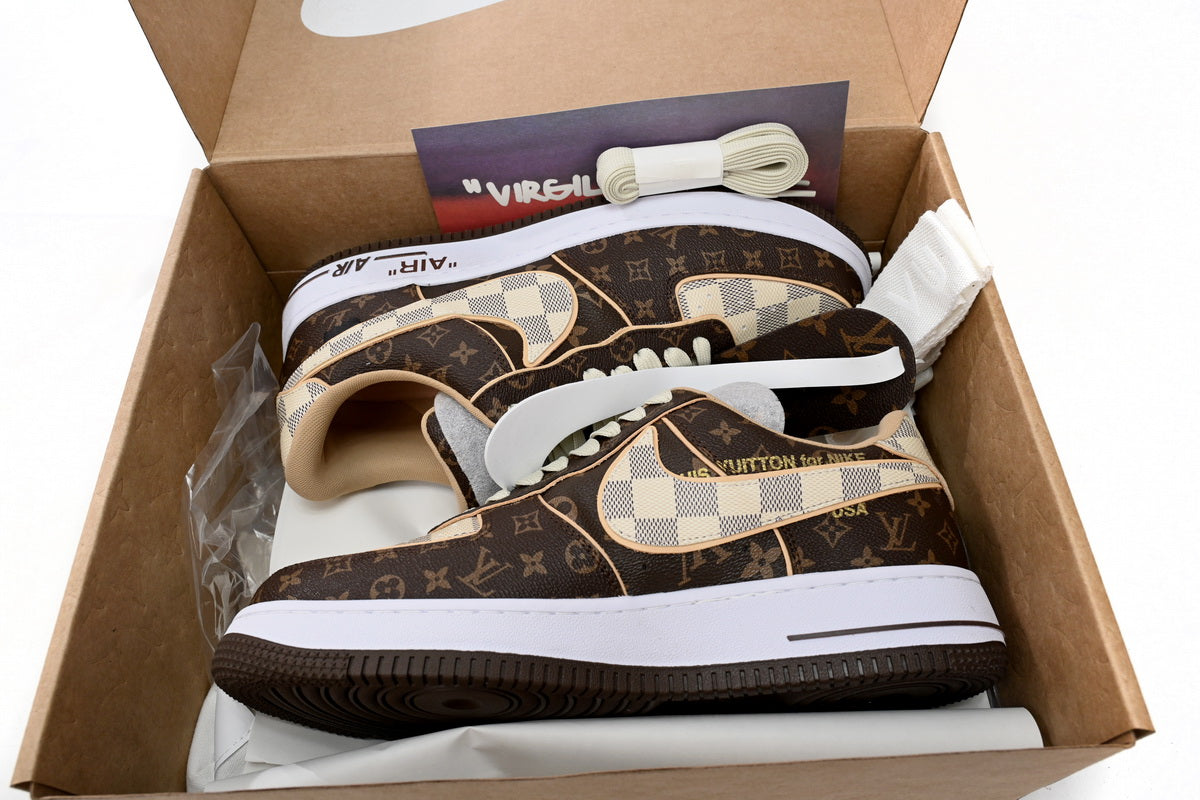 Louis Vuitton x Nike Air Force 1 Coffee